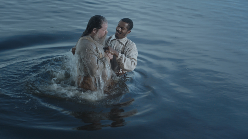 Nat Turner baptizes a white preacher.Fox Searchlight